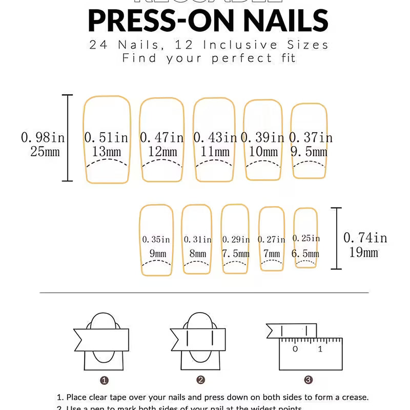24pcs Black And White Geometric Stripe Square Press-On Nails, Minimalist Checkered Diagonal Lines Premium Glossy — view 7
