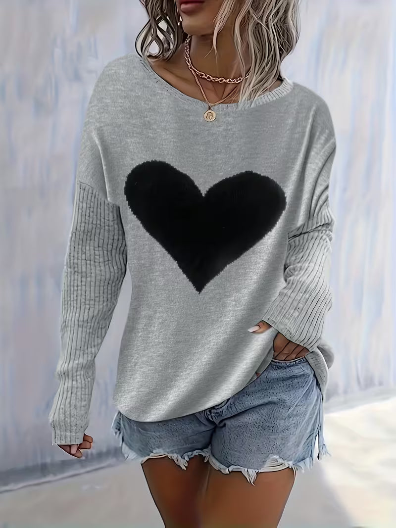 Women'S Long-Sleeve Sweater with a Heart-Shaped Design for Autumn And Winter — view 7