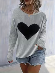 Women'S Long-Sleeve Sweater with a Heart-Shaped Design for Autumn And Winter — view 2