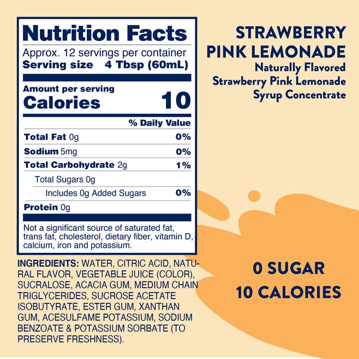 Sugar Free Strawberry Pink Lemonade Concentrate — view 5