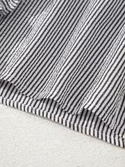 Women's Elegant Striped Puff Sleeve Ruffle Collar Casual Shirt — view 5
