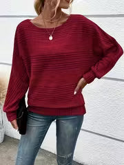 Women' Oversized Batwing Sleeve Sweater - Oversized Lazy Fit Crew Neck Pullover with Batwing Arm Sleeves, Cozy — view 1