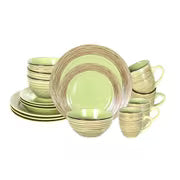 HomeVss 16pcs Dinnerware Set, Ceramic Plates And Bowls Sets For 4, Microwave And Dishwasher Safe, Handcrafted — view 11