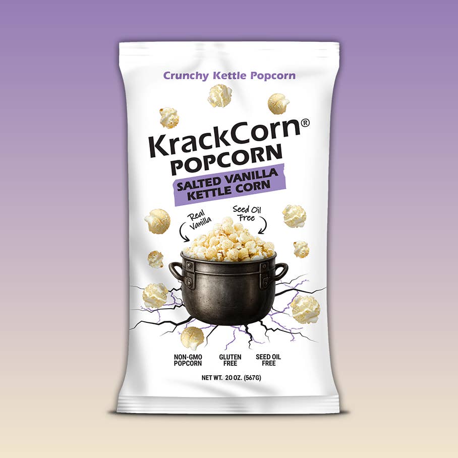 KrackCorn Salted Vanilla Kettle Corn Popcorn 567g
