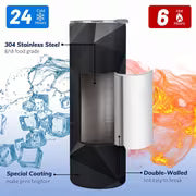 1pc 20Oz Dark Geometric Polygon Pattern Stainless Steel Insulated Tumbler Coffee Office Travel Mug with Lid Cup — view 4