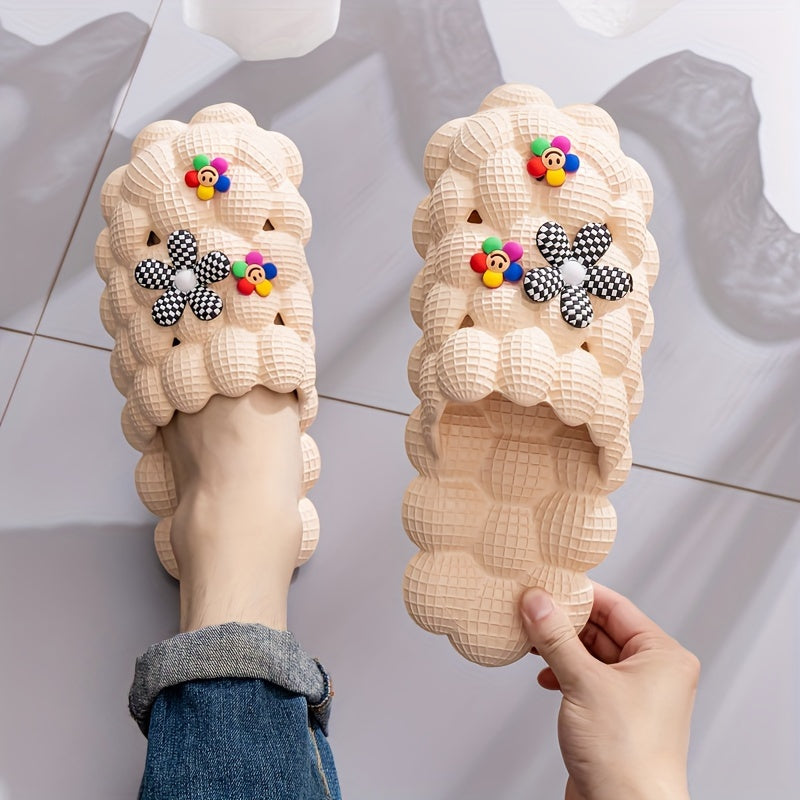 And Odorless EVA Bag Head Cool Slippers Women'S Soft Bottom Couple Massage One-Word Drag Women'S Slippers Men'S Indoor And Outdoor Wear Flower World, Women Shoes