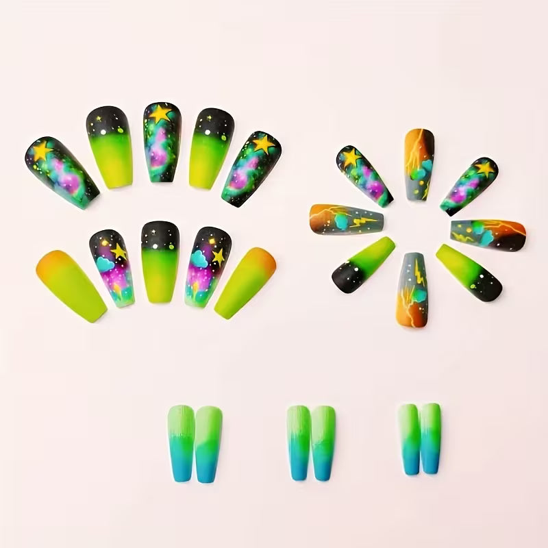 Ballet-shaped Wearable Nail Art with Elements Of The Starry Sky And The Universe, As Well As Elegant Designs Of — view 7