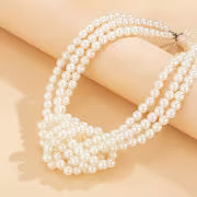 Multi-layer Vintage Style Elegant French Knot Freshwater Pearls Necklace - Freshwater Pearls Beads Collarbone — view 4