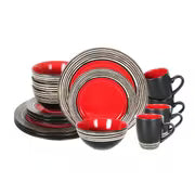 HomeVss 16pcs Dinnerware Set, Ceramic Plates And Bowls Sets For 4, Microwave And Dishwasher Safe, Handcrafted — view 13