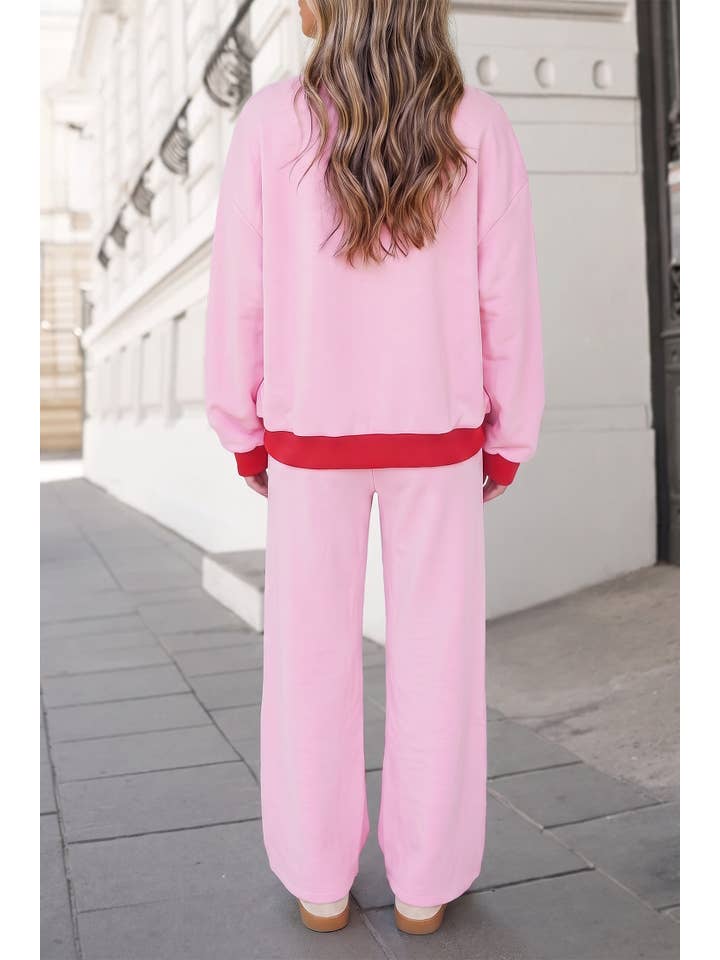 Merry Christmas Color Block Graphic Pants Set | S-Xl — view 3