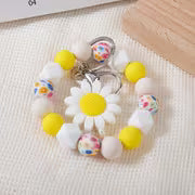 Charming Sunflower Beaded Keychain with Small Floral Pattern, Sunflower Pendant for Bags and Backpacks, Perfect — view 7