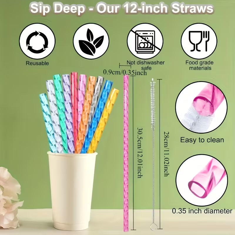 Fastest delivery: 5 BUSINESS DAYS6/10pcs/Set 12-Inch Reusable Straws, Suitable for Stanley Cups - Durable — view 11
