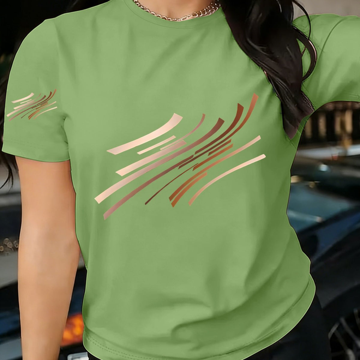 1pc Simple and Stylish Printed Short-Sleeve T-Shirt. The