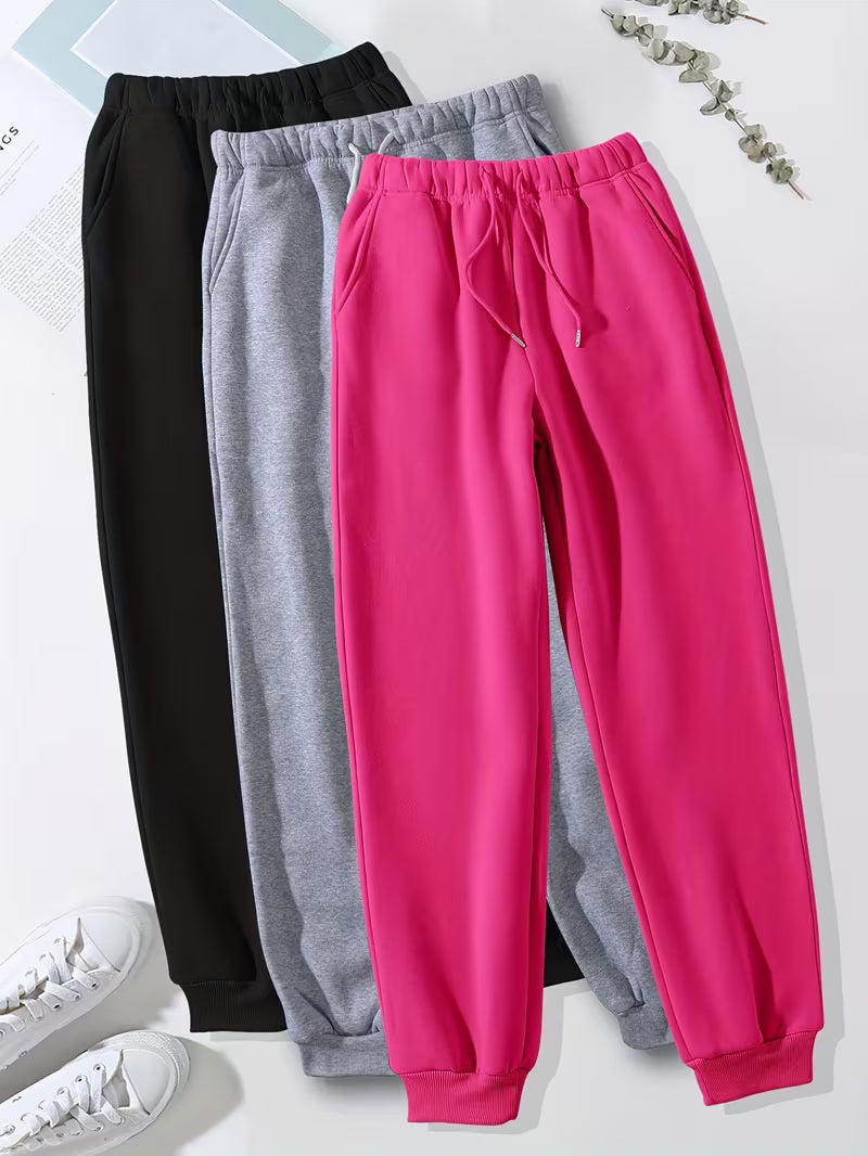 Autumn/Winter Women's Sporty Casual Sweatpants 3pcs Set • Lined and Thickened for Warmth • Suitable for — view 7