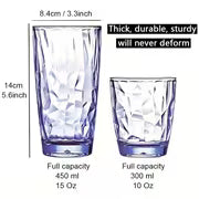 6psc 15oz Water Cups, Unbreakable Tritan Drinking Glasses Shatterproof Acrylic Glasses Drinkware Hard Plastic — view 2
