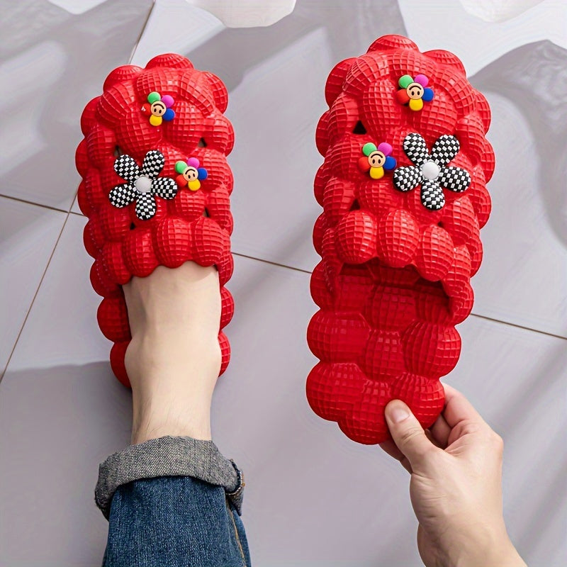 And Odorless EVA Bag Head Cool Slippers Women'S Soft Bottom Couple Massage One-Word Drag Women'S Slippers Men'S Indoor And Outdoor Wear Flower World, Women Shoes