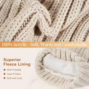 Winter Beanie Hat Scarf Gloves Set for Women, Womens Beanie with Pom Pom Long Scarf Neck Warmer Touchscreen — view 4