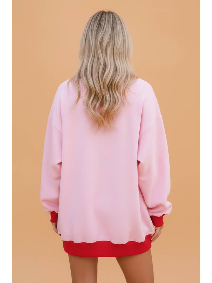 The Morning Compliment | Colorblock Trim Crewneck Long-Sleeve Sweatshirt — view 2 of 3