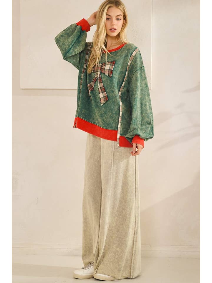The Merry Mineral-Wash Bow Pullover — view 2