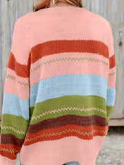 Plus Size - Plus Size - Comfortable Loose Lazy Feel Casual Round Neck Striped Design Plus Size Single Piece Top — view 5