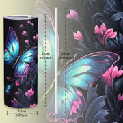 20oz Stainless Steel Water Bottle with Straw and Lid, Hand Wash Only, Lightweight, PVC Free, Round Shape — view 6
