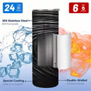1pc 20oz Abstract Black Hole Spiral Space Pattern Stainless Steel Insulated Travel Tumbler with Lid, Leakproof — view 4