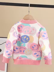 Girls' Fleece-Lined Sweater Knitwear 2024 Autumn Winter New Style Baby Girl Fashion Knit Base Layer Korean Style — view 4