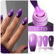 LILYCUTE 0.24oz 3 Layers Thermal Nail Gel Polish Autumn Winter Nude Red Gradient Temperature Color Changing for — view 8