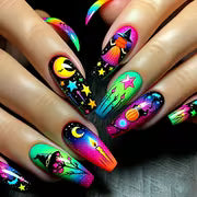 Long Ballet Armor Halloween Nail Patches, Funny Nail Patches, Detachable 24pcs — view 2