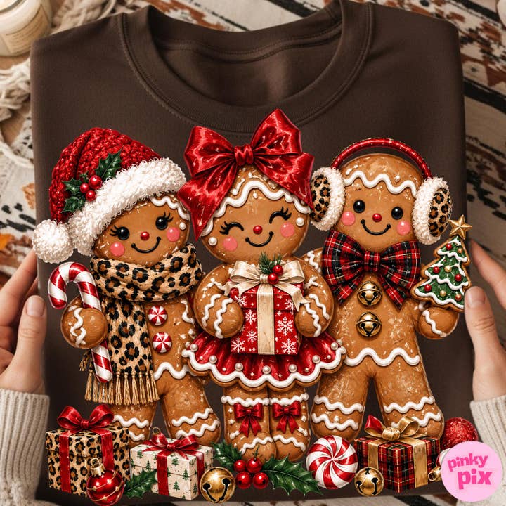 Comfort Colors Christmas Gingerbread Sweatshirt, Cozy Winter — view 4