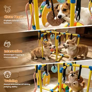 Puppy Play Gym With 8 Hanging Toys For Small Dogs, Indoor Jungle Activity Center With PVC Frame & Bungee Straps — view 5