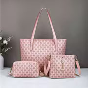 Women's printed handbag set, large capacity tote bag + crossbody bag + small bag, with letter decoration design — view 8
