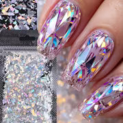 3D Holographic Iridescent Nail Art Glitter Sequins Sparkly Laser Irregular Flakes Manicure Decorations Nails — view 1