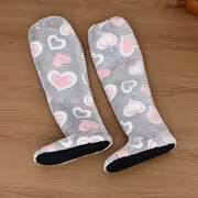 Women's Elegant Over-the-Knee Slippers with Plush Sole & Heart Design - Soft Sole Suitable for Floor Socks,-Fit — view 5