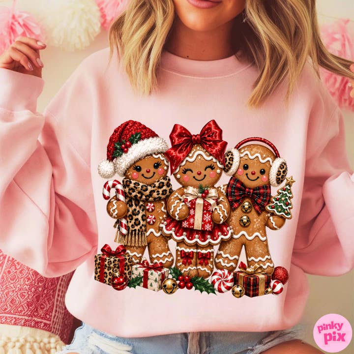Comfort Colors Christmas Gingerbread Sweatshirt, Cozy Winter — view 1