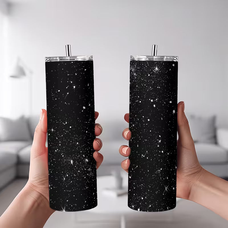 1pc 20Oz Starry Night Sky Pattern Stainless Steel Insulated Travel Mug with Lid, Leakproof And BPA Free, Keeps — view 8