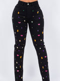 Jeans with Diamond Details in the Front