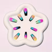 48pcs Women's False Nails Mixed Color Ballet Nail Medium And Long with French Black Edge Jump Color Pattern — view 5