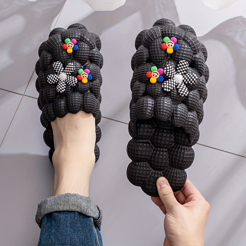 And Odorless EVA Bag Head Cool Slippers Women'S Soft Bottom Couple Massage One-Word Drag Women'S Slippers Men'S Indoor And Outdoor Wear Flower World, Women Shoes