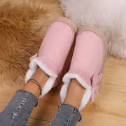 BUSYLION Women'S Bow Decor Short Snow Boots Fleece Warm Lining Thick Platform Sole Solid Color Casual Winter — view 4