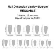 24pcs Matte Black Rainbow Candy Almond-Shaped Fake Nails, Pure Black Matte Base with Colorful Spiral Lollipop — view 5