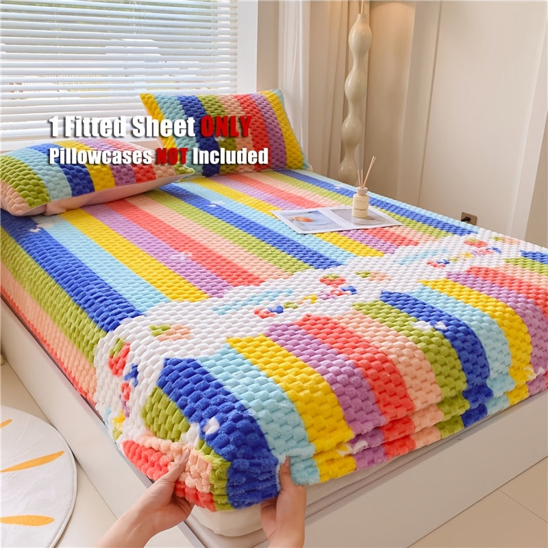1pc Of Heart-shaped Carved Milk Velvet Bed Sheet, Mattress Protective Cover, Dust Cover, Soft And Comfortable Bedding Without Pillowcase, Machine Washable, Suitable for Bedrooms, Guest Rooms, Hotels, Fully Enclosed Bed Covers