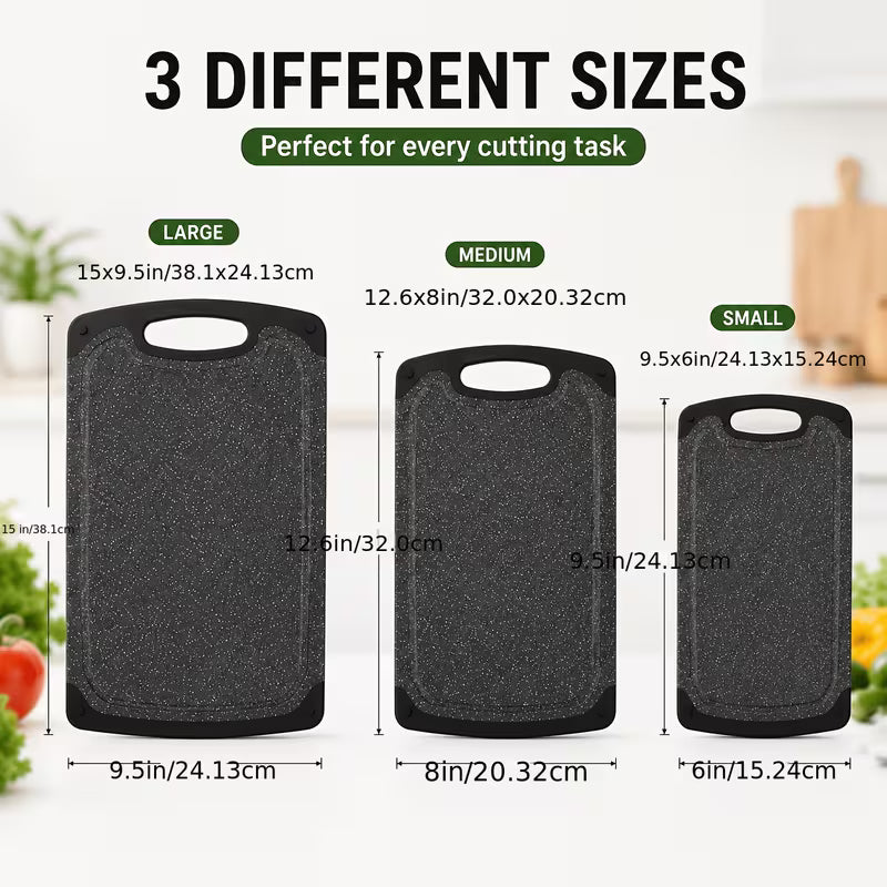 3pcs Cutting Board, Non-Slip Kitchen Chopping Boards with Juice Groove-Friendly, & Easy, Durable Boards for — view 12