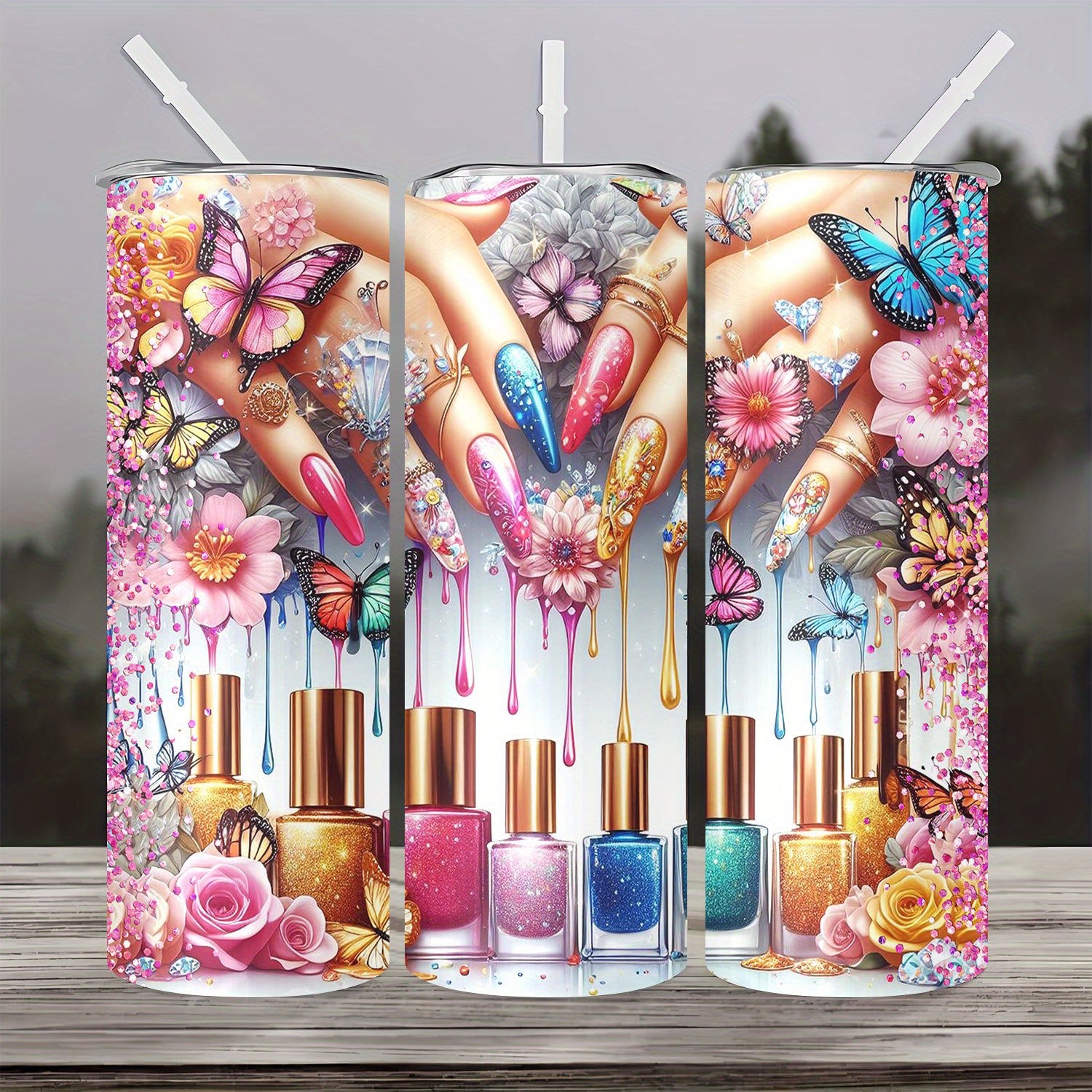 1pc 20oz Stainless Steel Tumbler, Fashionable Insulated Cup with Lid and Straw, Portable Vacuum Cup for Hot & Cold Beverages, Ideal for Home, Travel, Outdoor Use, Round Double-Walled Design, No PVC, Hand Wash Only