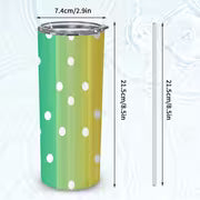 1pc 20Oz Rainbow Polka Dot Stainless Steel Insulated Tumbler with Lid, Leakproof BPA Free Travel Coffee Mug — view 3