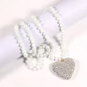 Retro Bohemian Sparkling Heart Pendant Necklace with Rhinestone Decoration Perfect Valentine'S Day Gift for — view 3