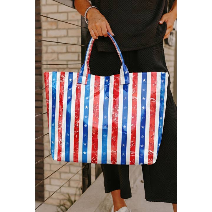 Cowboy Western Pattern Vinyl Glossy Tote Bag
