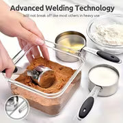 Fastest delivery: 5 BUSINESS DAYSBlack and Colorful 8pcs Stainless Steel Measuring Cup Set, Includes 8 Stackable — view 3