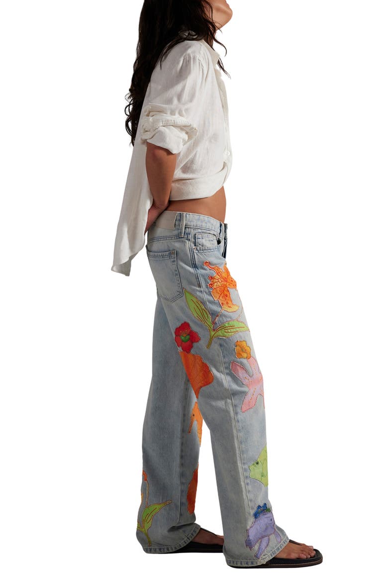 Surfside Patchwork Wide Leg Jeans