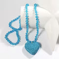 Retro Bohemian Sparkling Heart Pendant Necklace with Rhinestone Decoration Perfect Valentine'S Day Gift for — view 1